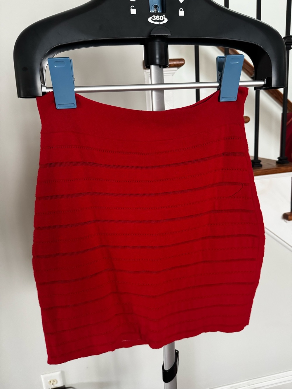 Rag & Bone Red Ribbed Mini Skirt  Size M